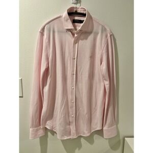 Polo Ralph Lauren Men Pink Knit Oxford Button Down Shirt Sz M Pique Pony Preppy